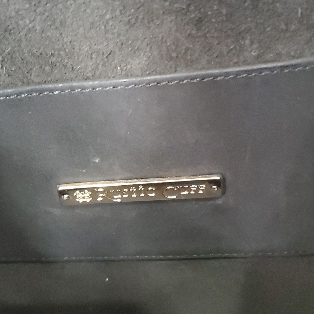 Rustic Cuff Black Suede Leather Tote/Weekender - Picture 4 of 8